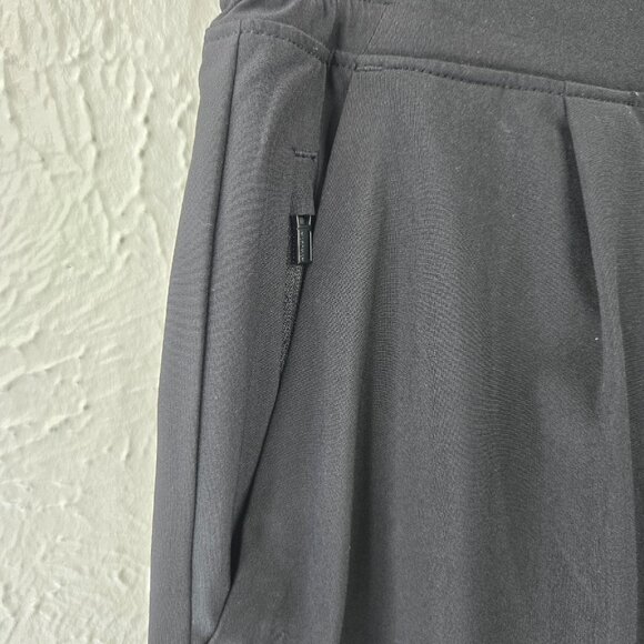 Athleta Brooklyn Wide Leg Crop Pants 10 Black Athletic Relaxed Pull On Palazzo - Picture 11 of 14